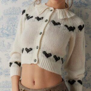 Urban Outfitters White and Black Cardigan